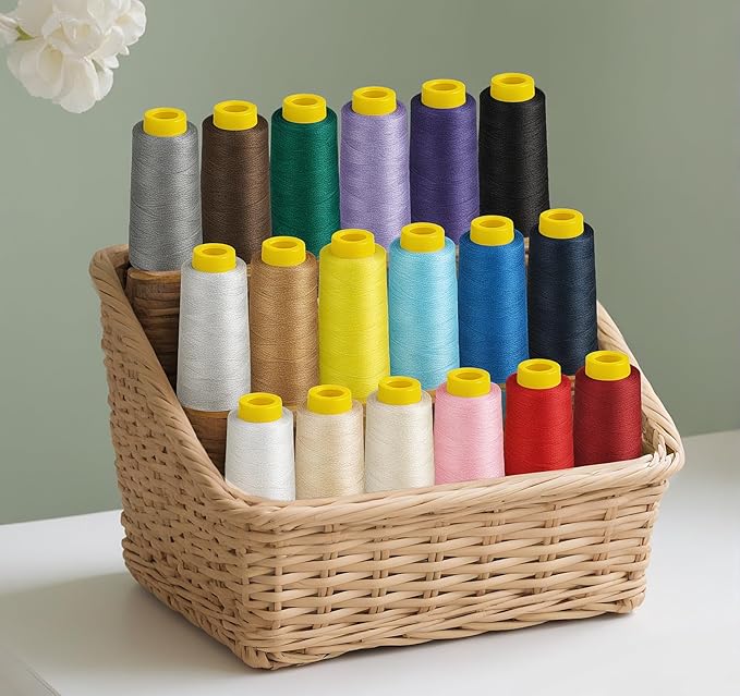 1800 Yards Serger Thread-Dark Brown, All Purpose Thread for Sewing, Serger Thread Cones，Polyester Thread 40s/2 for Serger&Overlock, Quilting, Piecing, Sewing Machine