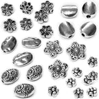 Tibetan Silver Spacer Beads - 240pcs Set for Adults' Jewelry Making - Flat, Small Seed Beads for Necklaces, Earrings & Bracelets