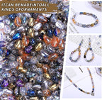 300pcs Glass Crystal Teardrop Beads 6X9mm Drop Glass Spacer Beads Colorful Clear Electroplated Color Crystal Beads for DIY Jewelry Bracelet Making (Drop)