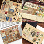 32 Sheets Pre-Cut Vintage Washi Stickers & 20 Scrapbook Papers Ephemera - Retro Angel Sunflower Designs for Junk Journals Scrapbooking