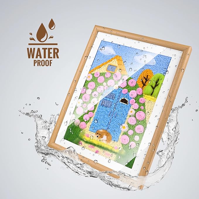 clberni Punch Needle Kit, Punch Needle Embroidery kit, Needlepoint Kits for Adults, Matching 12x16 inches Photo Frame Hanging on Wall as Home Decor