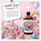 HIQILI Bubble Gum Fragrance Oil for Candle, Soap & Bath Bombs Making, Long Lasting Candy Scents, Home Diffuser Use - 5.07 Fl Oz