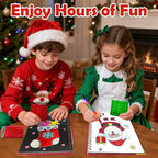 FUNNYB&G Foil Art Craft Activity for Kids - Christmas Crafts Gift Party Favors for Kids Stocking Stuffer Baskets Fillers Gifts Toy for Girls Boys 4 5 6 7 8 9 Years Old(Christmas)