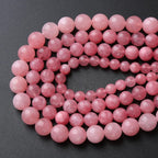 36pcs 10mm Natural Rose Pink Chalcedony Stone Round Loose Beads for Jewelry Making DIY Bracelets Necklaces Crystal Energy Healing Stone Beads 15" (10mm, Rose Pink Chalcedony)