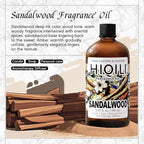 HIQILI Sandalwood Fragrance Oil for Home Diffuser, Luxury Hotel Scent, Perfect for DIY Candle & Soap Making, Add to Body Lotion - 5.07 Fl Oz