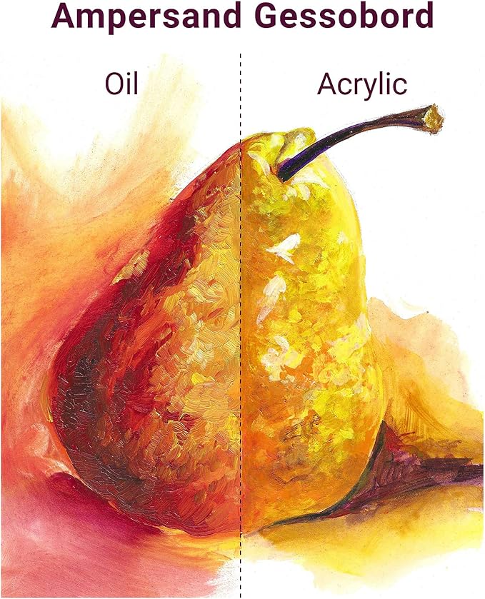 Ampersand Art Supply Gesso Wood Painting Panel: Museum Series Gessobord, 11" x 14", 1/8" Flat Profile