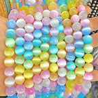 4MM 86PCS Colorful Selenite Gypsum Stone Crystal Beads for Jewelry Making DIY Bracelet