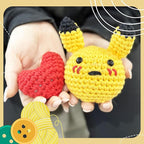 Pika-Doo Crochet Kit | Beginner Level | Great for Couples, Date Night, Kids, Adults, & Anime Lovers | DIY Gift Kit | Heart Included | Instructions, Yarn, Hook, Video & Written Tutorial