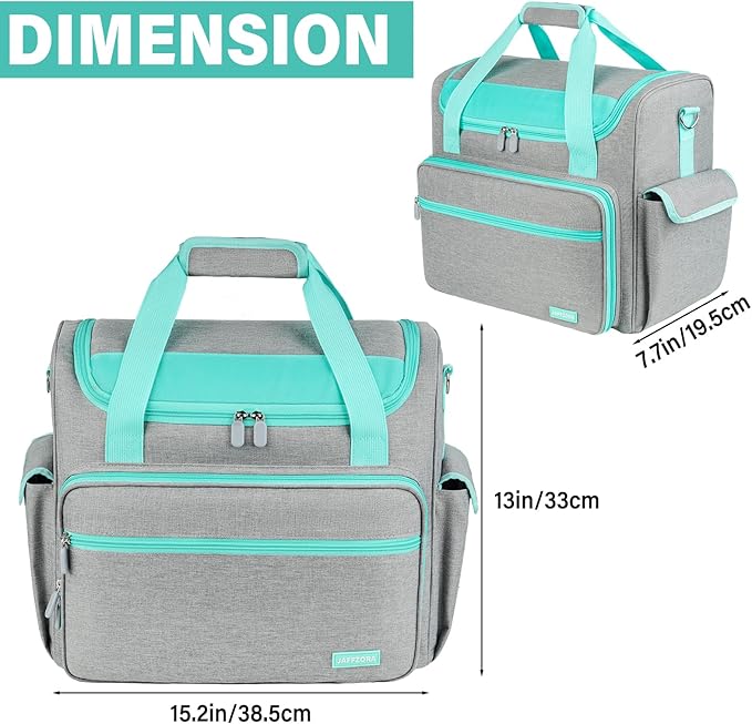 Craft Bag for Scrapbook Supplies, Large Scrapbook Tote with 15.6'' Laptop Sleeve, Art Supply Storage Bag with Multiple Pockets for Scrapbooking Tools, Gray