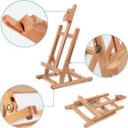 Falling in Art Painting Set for Kids with Table Easel-Acrylic Painting Starter Kit with Art Smock, 12 Acrylic Paints, 12 Water Soluble Colored Pencils, Paint Brushes, Canvas Panels and Watercolor Pad