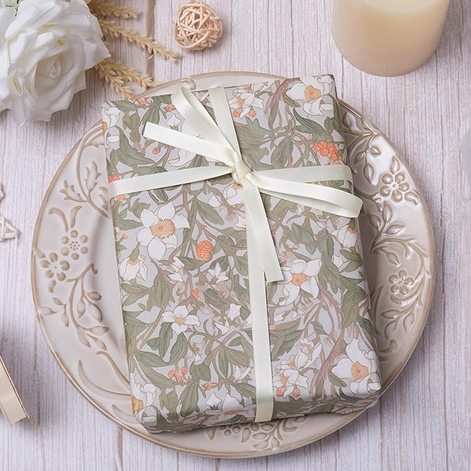 Cream Ribbon 3/8 Inch Double Face Satin Ribbon for Gift Wrapping Hair Bows Making Chair Sash Valentine's Day Wedding Birthday Party Invitation Decorations Floral Craft Sewing, 25 Yards