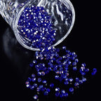 1100PCS 4mm Bicone Crystal Glass Beads for Jewelry Making, Sparkling Mini Beads for Suncatchers, DIY Bracelets & Craft Projects (AB Blue)