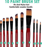 Falling in Art Beechwood Easel Box Set, 27 Pcs Tabletop Acrylic Paint Set, Portable Display Easel Stand with 12 Acrylic Paints, Canvas Panels and Brushes, Suitable for Beginners and Professionals