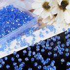 1100PCS 4mm Bicone Crystal Glass Beads for Jewelry Making, Sparkling Mini Beads for Suncatchers, DIY Bracelets & Craft Projects(Light Blue)