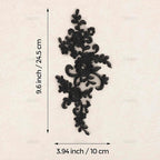 AUEAR, 2 Pack Black Flower Embroidery Applique Sew on Floral Patches for DIY Craft Decoration