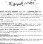 kullaloo Memory Bear Sewing Pattern – Stuffed Teddy Bear Plush Toy with Removable Collar, Shirt & Jacket | Memorial Bear Template with QR Video Tutorials, PES & SVG Files | Designed in Canada