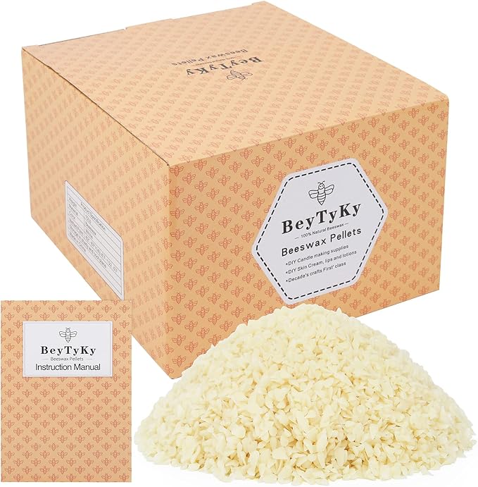 10Lb Organic White Beeswax Pellets - Beeswax for Candle Making Triple Filtered Candle Wax for DIY Cream, Lip Balms, Lotions, and Soap Making Supplies, Cosmetic Grade Easy Melt Pure and Natural BeesWax