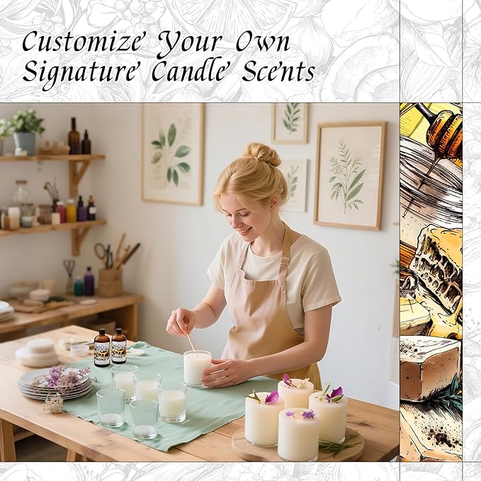 HIQILI Honey Fragrance Oil for Making Candle, Soap, Perfume, Warm Scents for Essential Oil Diffusers, Great for Home, Laundry - 5.07 Fl Oz