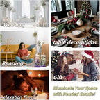 Aufien Candle Sand with Wicks, 21.4 Oz Pearled Candle, DIY Bead Powder Sand Wax Making kit Refillable Non Toxic for Handmade, Wedding and Halloween Christmas Decorations Brown Unscented