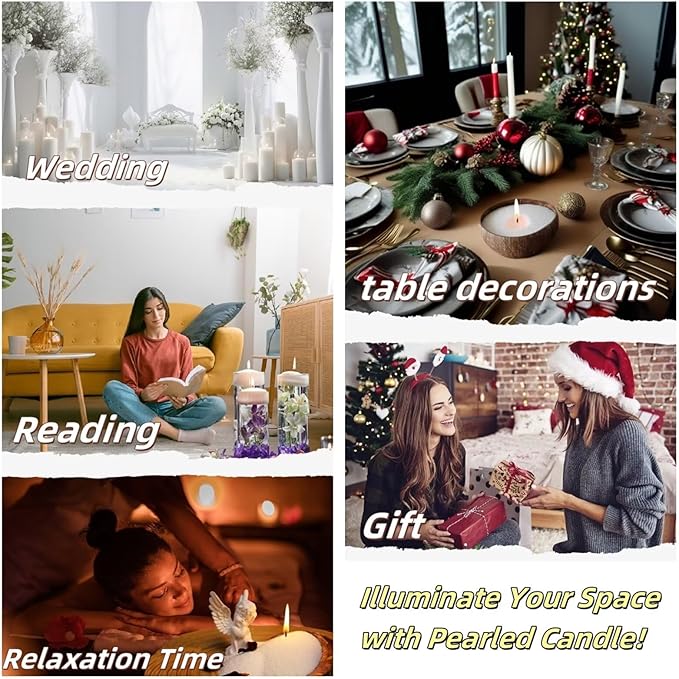 Aufien Candle Sand with Wicks, 21.4 Oz Pearled Candle, DIY Bead Powder Sand Wax Making kit Refillable Non Toxic for Handmade, Wedding and Halloween Christmas Decorations Black Unscented