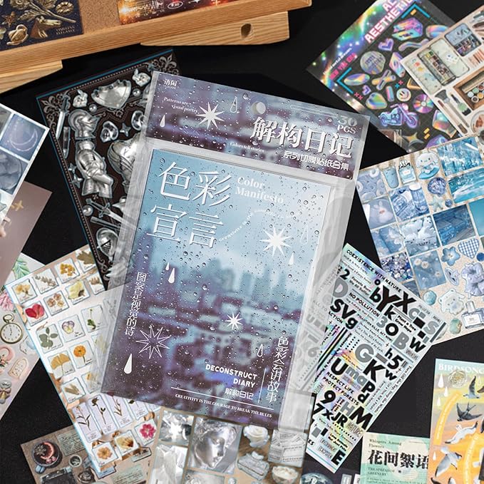 Y2K Aesthetic Cute Sticker Book - 30 Sheets Vintage Cut-Out Stickers | Junk Journal Supplies, Journaling & Scrapbook Stickers for DIY Crafts