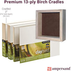 Ampersand Art Supply Wood Painting Panel: Museum Series Claybord, 12" x 16, 2" Cradled Profile