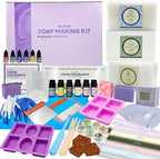 Soap Making Kit for Beginners | 4.5LBS Melt & Pour Soap Base - Shea Butter, Clear Glycerin & Goat Milk, All-in-one Soap Kit w/Molds Fragrances Colors Soap Making Tools & Supplies for Adults (Premium)