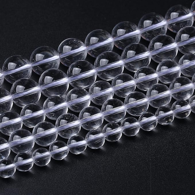 AAAAA Natural Clear White Crystal Quartz Beads Round Loose Spacer Beads for Jewelry Making DIY Bracelets Crystal Energy Healing Power Stone 32pcs 12mm 15 Inch