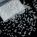 1200PCS 3mm Bicone Crystal Glass Beads for Jewelry Making, Sparkling Mini Beads for Suncatchers, DIY Bracelets & Craft Projects (AB White)