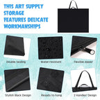 Abbylike 48 x 36 Inch Art Portfolio Bag Large Size Art Supply Bag with Nylon Shoulder Waterproof Poster Board Painting Drawing Sketch Storage Carrying Case for Christmas Artwork Gift(Black,2 Pcs)