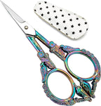 Small Embroidery Scissors with Cover -Cute and Comfortable handles with Sturdy and Sharp Tips for Precise Cutting, Perfect Size for Keeping in Your Sewing and Craft Supplies Kit