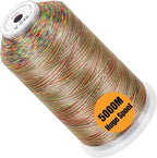 New brothread - Single Huge Spool 5000M Each Polyester Embroidery Machine Thread 40WT for Commercial and Domestic Machines - Variegated Color
