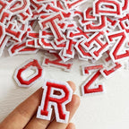 1.3 inch Iron on Letter Patches 78 Pieces, A-Z Embroidered Alphabet Patches for Clothing Jackets Hats Backpacks Jeans Red