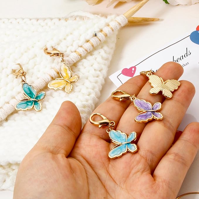 DoreenBeads Stitch Markers for Crocheting and Knitting, Alloy Enamel Crochet Marker Crochet Gifts for Knitting Weaving Sewing Accessories Quilting Jewelry Making