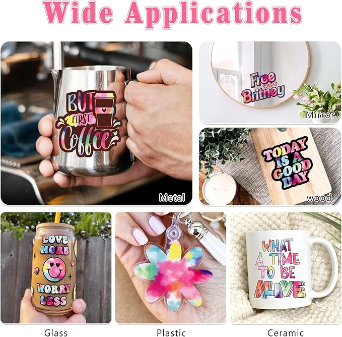 Tie Dye Permanent Vinyl Roll- 12'' x 8ft Red Clouds Permanent Adhesive Vinyl for Mugs Decors Self Adhesive Sticker