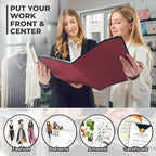 Dunwell Art Portfolio 9x12 Folder (Ruby), Black Mounting Paper, Portfolio Binder for Artwork, 9 x 12 Art Folder, 24 Pockets Display 48 Pages, Acid-Free Poly Presentation Book