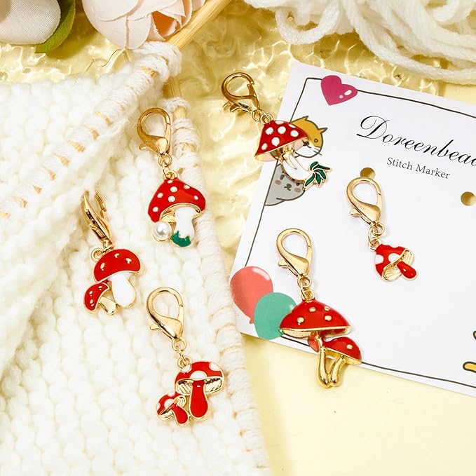 DoreenBeads Stitch Markers for Crocheting and Knitting, Alloy Enamel Crochet Gifts for Knitting Weaving Sewing Accessories Quilting Jewelry Making