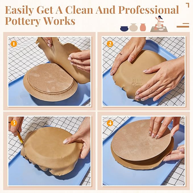 Sunnychicc 5 Pcs Ceramic Mold for Clay Wooden Pottery Clay Molds for Pottery Ceramic Plate for Slump Tools for Handbuilding Craft(Round,6.14-10.87")