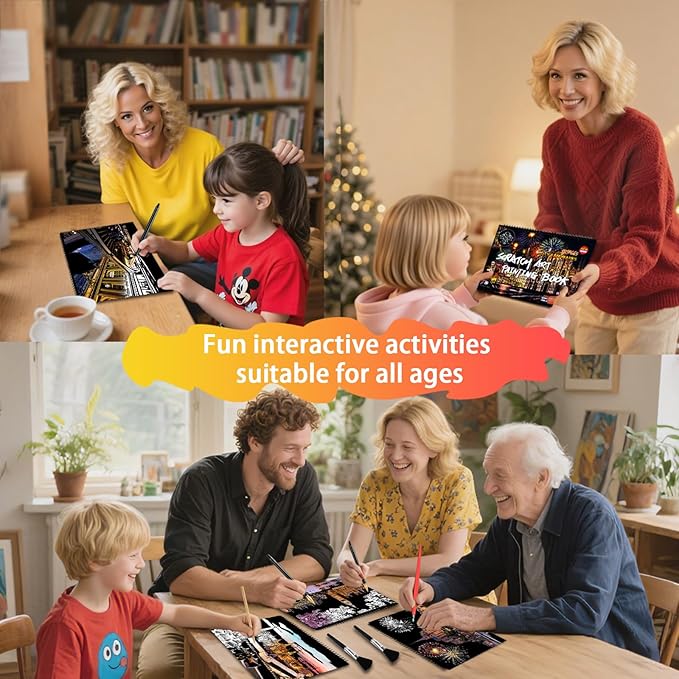 Scratch Art Book for Adults,Scratch Painting Foil for Adults，Scratch and Sketch City Landmarks Books,Colorful City Series Scratch Art 12 Pas by Iskueal(Milan Cathedral)