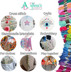 Athena’s Elements Embroidery Floss | Rainbow Thread for Embroidery, Cross Stitch Thread, Customized Independent Packaging（100 Colors）(Mermaid Color Palettes)