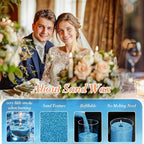 Sukh Blue Candle Sand with Wick - 430G(0.94lb) Sand Candle with Wicks Refillable Candles for Weddings, Parties, Halloween, Christmas