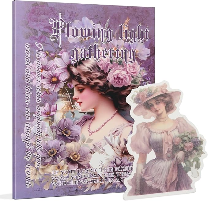 Snycler Sticker Book - 24 Sheets Vintage PET Stickers for Scrapbooking, Junk Journaling, Ephemera, and Decorative Crafts - Pre-Cut Floral Design Stickers Vintage-6