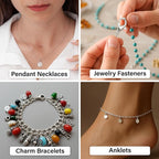 Mandala Crafts 30mm Silver Color Metal Lobster Clasps for Jewelry Making - 50 Lobster Claw Clasps with Jump Rings Jewelry Findings Kit for Necklaces Bracelets Charms Fasteners