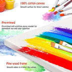 Stretched Canvas for Painting - 8x10 Inch/20 Canvas Value Pack - Triple Primer Acid Free 100% Cotton Blank Canvas for Painting Supplies Oil and Acrylic Pouring Art Watercolor