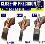 Natural-T Paint Brushes, 5-Pack, Paint Brush Set, Paint Brushes for Walls,Deck Paint for Wood，Furniture Paint,Oil Paint Set,Upgrades Household Essential Interior &Outdoor Walls.