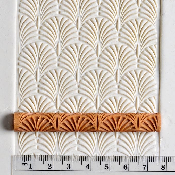 MKM Pottery Tools Wood Twig Rollers for Clay (TW-25 Deco Fan)