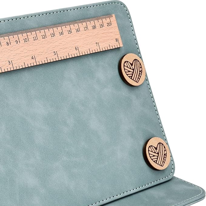 Earssa Knitting Pattern Holder,Knitting Chart Holder,Magnetic Crochet Knitting Chart Holder Knitting Accessories Foldable Knitting Chart Keeper with Ruler for Fixed Crochet Pattern (Blue)