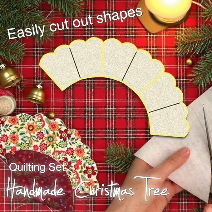Christmas Tree Quilting Templates, 8/10/12inch Handmade Christmas Tree Sewing Pattern Template, DIY Sewing Pattern Template Ruler Tool for Home Sewing Enthusiasts, Xmas Decor Gift (15in)