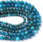 90PCS 8MM Blue Apatite Spacer Loose Beads for Jewelry Making DIY Bracelet Necklace 2 Strands