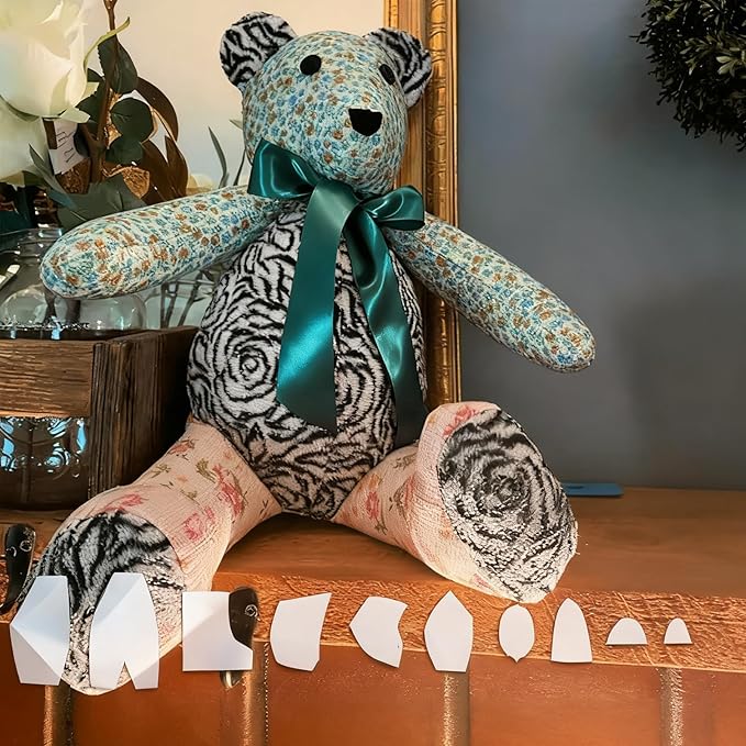 10in Memory Bear Template Ruler Set, Sitting Height 10in Acrylic Memory Bear Sewing Patterns Cutting Set Teddy Bear Quilting templates, Sewing Patterns for Beginners (25cm/10in)